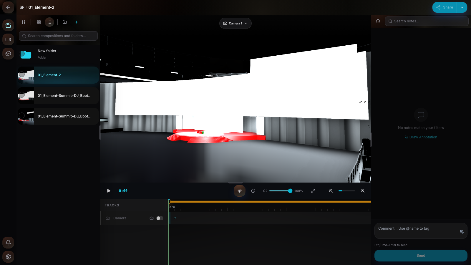 Preshow.link editor timeline with active mapped media clip.